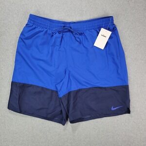 Nike Mens Regular Fit Swim Trunks Swimwear XL Blue Solid‎